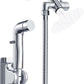 Dog Shower Attachment Metal, YDmeet Pet Washing Hose Attachment for Fast & Clean Bathing, Brass 3 Way Diverter, Adjustable Sprayer wtih Turn Off, 8 ft Hose and Holder, Chrome