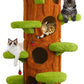 Extra Large Cat Tree Tower,90.55" Tall Forest Theme Cat Condo for Indoor Cats,Multi-Level Luxury Huge Cat Condo with Scratching Mats,Removable Mats,Heavy Duty House with Toys for Multi-Cat Household