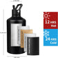 Insulated Water Bottle 64oz,Triple Wall Vacuum Stainless Steel(Dishwasher Safe),Leak Proof & Non-BPA,Flask Jug with Paracord Handle & Straw Spout Lids Sports