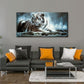 Yxbhhym Large Animals Canvas Wall Art Tiger Wall Picture Animals Prints Poster Painting White Tiger Artwork for wall Bedroom Living Room Décor Home Decorations Office Wall Decor Framed -24x48inches