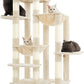 Heybly Heavy Duty Cat Tree, 71-Inch Tall Tower for Large Maine Coon with Extra-Large Baseboard, Cat Condo Furniture with Multi-Level Platforms, 2 Hammocks and 12 Scratching Posts, Beige HCT037M