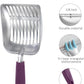 WePet Cat Litter Scoop, Aluminum Alloy Sifter, Kitty Metal Scooper, Deep Shovel, Long Handle, Poop Sifting, Kitten Pooper Lifter, Durable, Heavy Duty, for Litter Box
