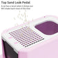RIZZARI Stainless Steel Cat Litter Box, Semi-Enclosed with Raised Edges, Anti-Leakage & Odorless, Large for Small to Large Cats (Deep Pink, 23.8" L*15.9" W*18" H)