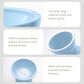 Extra Wide Elevated Ceramic Cat Food Bowl - 6.2" Shallow Dish for Whisker Fatigue Relief, 5" Height for Easy Feeding, Lead & Cadmium Free, Durable Raised Cat Food Bowls, Blue