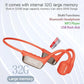 IHAO Swimming Headphones True Bone Conduction Open Ear Headset MP3 Player Built-in 32G Memory IP68 Underwater Waterproof Stereo Bluetooth Earphone for Driving Bicycling Running Skiing-Red