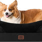 EHEYCIGA Memory Foam Dog Bed for Medium Size, Orthopedic Dog Sofa with Sides and Waterproof Liner, Washable Bolster Pet Couch with Removable Cover, 35x22x6.5 Inch, Black