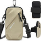 Cell Phone Armbands Running Phone Holder Armband, Phone Holder for Walking, Shoulder Holster Phone Purse Crossbody Bag Phone Pouch (Khaki)