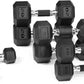 WF Athletic Supply Rubber Encased Hex Dumbbells with Rubber Grip Contoured Handle for Muscle Toning, Strength Building & Full Body Workout