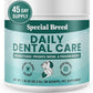 Dog Teeth Cleaning Powder – Natural Dog Dental Powder for Tartar Control, Fresh Breath & Gum Health – Daily Plaque Remover with Zeolite, Brown Algae, Probiotics & Rosemary – 90 Scoops