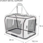 Extra Large Cat Carrier Soft Sided, Portable Small Dog Carrier for 2 Cats, 24"x16.5"x16" Car Travel Folding Comfortable Design with Bowl, Blue