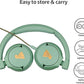 POGS Kids Wired Headphones | The Elephant 2 | Adjustable, Durable Headphones for Kids 3+ | Limited to 85 dB, Microphone | On-Ear | Music-Sharing Function Safe 3.5mm Audio Cable (3.2ft) (rGreen)