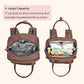 BabbleRoo Diaper Bag Backpack - Baby Essentials Travel Tote - Multi Function Waterproof Diaper Bag, Travel Essentials Baby Bag with Changing Pad, Stroller Straps & Pacifier Case - Unisex, Brown