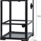 REPTI ZOO Amphibian Habitat Tank 10 Gallon, Full Vision Glass Reptile Terrarium 12" x 12" x 18", Vertical Reptile Tank with Deep Base & Top Screen Ventilation