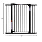 BABELIO 36" Tall Baby Gate, 26-40" Wide Auto Close Pet Gate, Pressure Mounted Metal Dog Gate, Easy-Install No Drilling, No Tools Required, with Wall Protectors and Extension Kits, Black