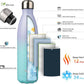 Insulated Water Bottles,25 oz Double Wall Stainless Steel Vacumm Metal Flask for Sports Travel,Lavender Green