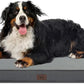 Outdoor Extra Large Dog Crate Bed, Big Waterproof Dog Bed for Large Dogs, Orthopedic Egg Foam Pet Bed Mat with Removable Cooling Cover, Grey