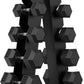 Hex Dumbbell Sets with Rack, 60-550 lb Rubber Encased Exercise & Fitness Dumbbells Set with Rack Option, Hand Weight for Strength Training, Weight Dumbbells