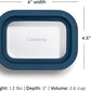 Caraway 2pc Glass Food Storage Set - 2.6 Cup Food Containers (2) - Non-Toxic Ceramic-Coated Glass - Air Release Technology - Compact & Stackable Design - Navy