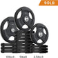 SPART Weight Plate 2-Inch Rubber Coated Olympic Grip Plate for Barbell,Solid Cast Iron Weight Plates in Pairs or Single for Strength Training,Weightlifting,Crossfit,Home Gym(5LB/10LB/25LB/35LB/45LB)