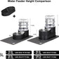 RIZZARI Automatic Cat Water Dispenser: Black 5L Elevated Feeder - Stainless Steel Gravity Bowl - Leakproof Base for Indoor Pets