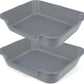 2 Pack of Extra Large Cat Litter Box (ABS Material), Low Entry Senior Litter Pen for Geriatric Kitty Big Cats, Jumbo Pet Safe Litter Boxes Tray for Indoor Pets Potty (Gray, 24" L x 20" W)