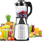 Glass Blenders for Kitchen 59oz, Stainless Steels Professional Blenders 1200W adjustable P1-P9 High Speed, 14 Functions Countertop Blender Smoothie & Food Processor Combo with Heating, Auto Clean