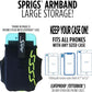 Sprigs Phone Armband Sleeve for iPhone 14, 13, 12, 11, X Galaxy Z, S22, S21, S20 Google Pixel 7, 6, 5. The Lightest & Most Comfortable Running Armband, Stretches to Fit All Phones with Case for Women & Men