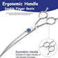 7'' Dog Grooming Scissors CNC 440C Blades Sharp and Durable Polished Curved Dog Shears with Blue Diamond Adustable Screws Easy to Use for Groomer and Home User