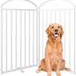 2 Panles Full Matel Freestanding Dog Gates with Door, 48"Extra Wide 36"Tall Free Standing Dog Pet Gate for Indoor & Outdoor. Foldable Pet Fences for Doorways, House, Stairs, Porch, Deck, Yard