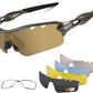BangLong Polarized Sports Sunglasses Cycling Sun Glasses for Men Women with 5 Interchangeable Lenes for Running Baseball Golf