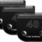 3PACK 40 Blades Dog Grooming Blades Compatible with Ainds/Oster A5/Wahl KM-10 Series Dog Clippers,Detachable Clipper Replacement Blade，Black