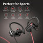 JOYWISE Wireless Bluetooth 5.3 Wireless Headphones with 16Hrs Long Battery, Stereo IPX7 Waterproof in-Ear Earphones, Noise Cancelling Headphones for Running, Black&Pink