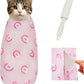 Supet Cat Wrap for Cutting Nails, Self-Adhesive Grooming Wrap, Anti-Scratch Cat Swaddle for Grooming, Ideal for Medicine, Nail Clipping, Teeth Brushing, Ear Cleaning