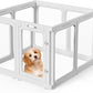 Clear Acrylic Dog Playpen with Door, for Puppy Cat Rabbit Transparent Pet Pen, Dog Playpen Indoor, Dog Fence, Easy Assemble & Cleaning Dog Pen for Small & Medium Dogs (23.6“ Height, 8PCS)
