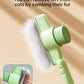 Cat Comb Dog Comb Pet Hair Removal Tool Flea for Cats and Dog Lice Cat Brush with Release Button Self-Cleaning with Long & Short Stainless Steel Metal Teeth for Shedding