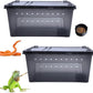 PINVNBY Reptile Enclosure Terrarium 2-Pack - 12.6"x8.7"x5.9" Multi-Purpose Transparent Plastic Habitat Cage for Gecko Scorpion Spider Snake Breeding Feeding & Cricket Keeper with Ventilated Lid, Black