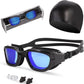 Swim Goggles, Goggles Adult with Swimming Cap, Nose Clip & Ear Plugs, UV Protection Anti-Fog Lens and Case for Adult