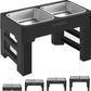 URPOWER Elevated Dog Bowls 4 Height Adjustable Raised Stand with 2 Large Stainless Steel Dog Food and Water Bowl for Small, Medium, Large Dogs and Pets