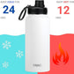 DRINCO Stainless Steel Water Bottle Spout Lid Vacuum Insulated Double Wall Water Bottle Wide Mouth (40oz 32oz 22oz 18oz 14oz) Leak Proof Keeps Cold or Hot (32 oz, 32oz Artic White)