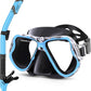 Greatever Dry Snorkel Set,Panoramic Wide View,Anti-Fog Scuba Diving Mask,Professional Snorkeling Gear