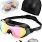 Swim Goggles with Nose Clip, Ear Plugs & Swim Cap, Anti-Fog UV Protection Lens, Leakproof Adjustable Strap for Adult