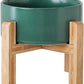 Petygooing Green Elevated/Raised Ceramic Dog Bowl for Small Breeds, Dog Food Water Dish with Stand,Pet Feeding Bowl with Anti Slip Rubber for Cats and Small Dogs Puppy 13.5 OZ (5.1In / 1.7 Cups)
