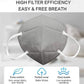 LEMENT 50PCS KN95 Face Mask 5 Layer Cup Dust Safety Masks Breathable Elastic Ear Loops Grey Masks