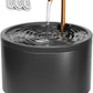 DOOOB Ceramic Cat Water Fountain, 2.1L/71oz Ceramic Cat Fountain, Automatic Ceramic Water Fountain for Cats, Pet Water Fountain with Ultra-Quiet Pump and 3 Filters & 3 Sponges (Black)