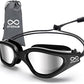 Swim Goggles, Polarized Adult Swimming Goggles Bungee Strap No Hair Pulling Anti-fog Pool Goggles for Men Women