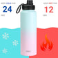 DRINCO Stainless Steel Water Bottle Spout Lid Vacuum Insulated Double Wall Water Bottle Wide Mouth (40oz 32oz 22oz 18oz 14oz) Leak Proof Keeps Cold or Hot (40 oz, 40oz Macaron)