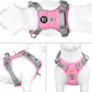 PHOEPET No Pull Dog Harness, Unique Colors Reflective Adjustable Dog Vest, with Soft Training Handle Metal Clips for Small Medium Large Dogs (Baby Pink Base & Grey Straps,L)