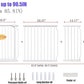 Extra Wide Baby Gate 85.8-90.5 Inch, Pressure Mounted No Drilling, for Stairs & Doorways, Metal White Indoor Safety Gate for Kids and Dogs