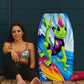 PMU 33 Inch Lizard Printed Bodyboard - Lightweight Wrist Leash Body Board for Beach, Sea & Pool - Surfing Board for Teens & Adults Wave Conditions