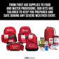 Officially Licensed Product, First Aid Concepts Basic Emergency Preparedness Starter Kit, 12 Hour Survival Supplies for 1 Person, Water, Phone Charger, Blanket, Food